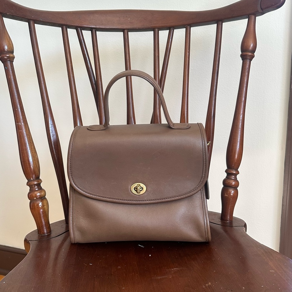 Vintage Coach Manor Bag in Taupe